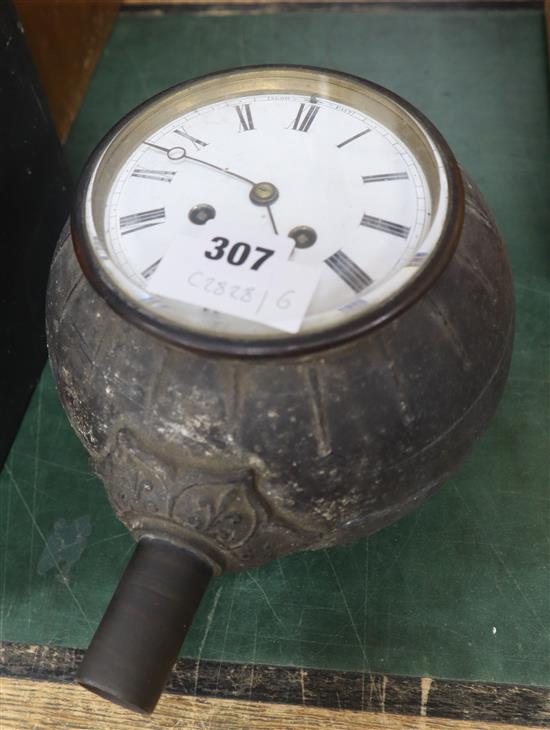 A Victorian socket mounted timepiece